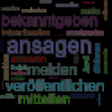 ansagen synonym|ansagen duden.